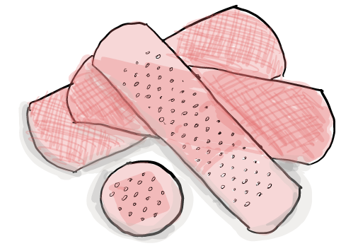 Illustration of three overlapping plasters — representing quick-fix GDPR controls that treat symptoms rather than root causes