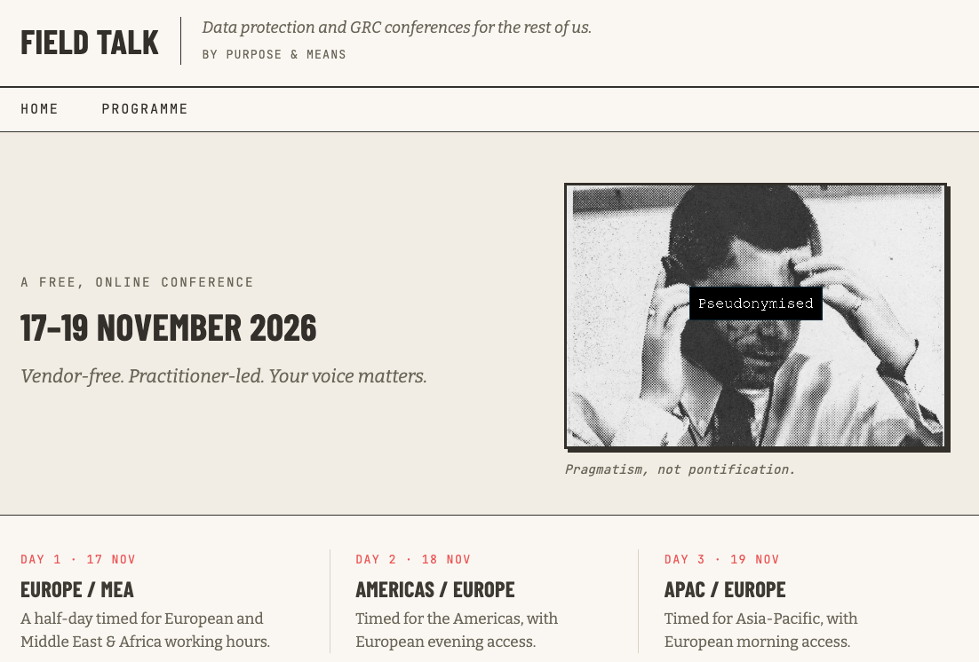 An image showing a screen shot of the Field Talk website homepage