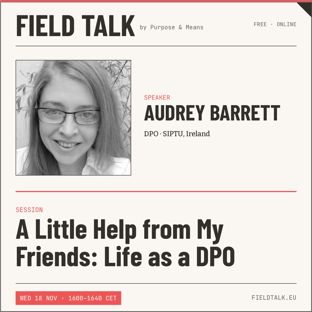 Field Talk speaker card — Audrey Barrett, DPO, SIPTU Ireland