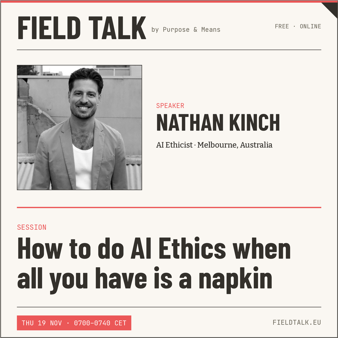 Field Talk speaker card — Nathan Kinch, AI Ethicist, Melbourne Australia