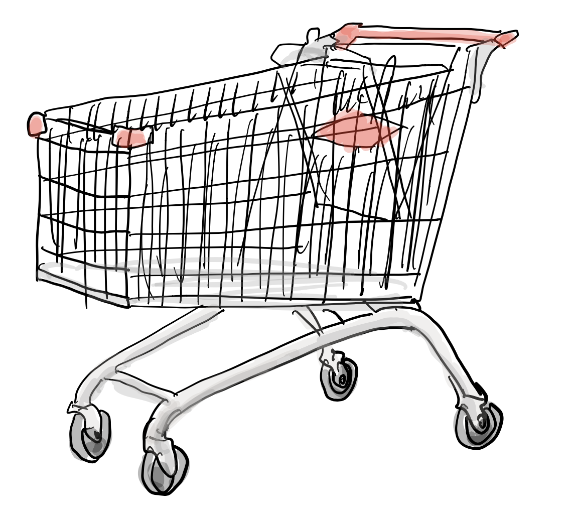 Illustration of a shopping trolley, representing a structured procurement process