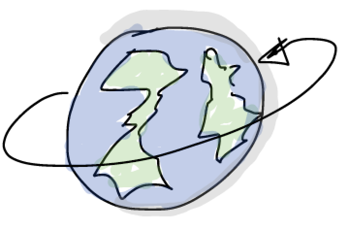 Illustration of a globe with flight paths, representing international operations