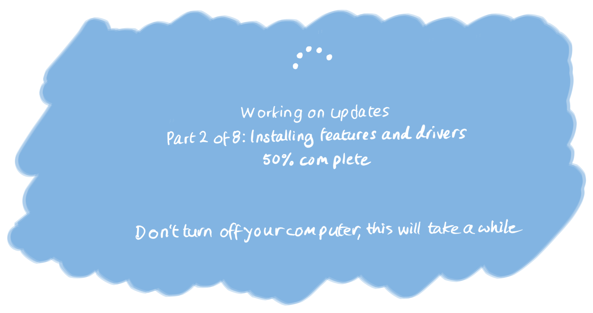 Illustration of a device showing a software update in progress