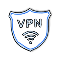Illustration of a VPN shield logo